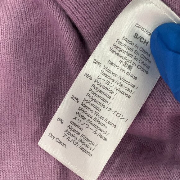 Madewell Ashbury Mockneck Sweater Alpaca Merino Wool Viscose Blend Sz S Lilac - Picture 6 of 6